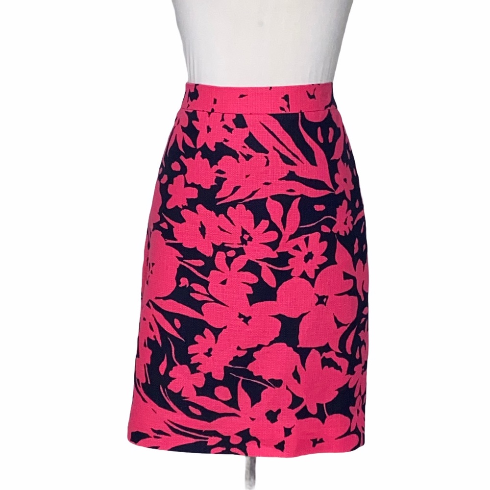 J. Crew Factory Pencil Skirt Pink Blue Size 2